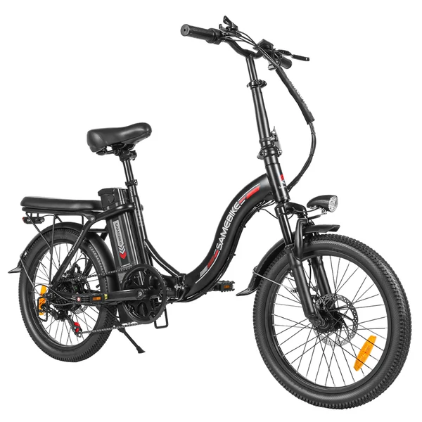 SAMEBIKE CY20 összecsukható elektromos kerékpár, 20” küllős kerék, 350W motor, 36V 12Ah akku, 32 km/h, 80 km hatótáv, dupla rugózás – Fekete