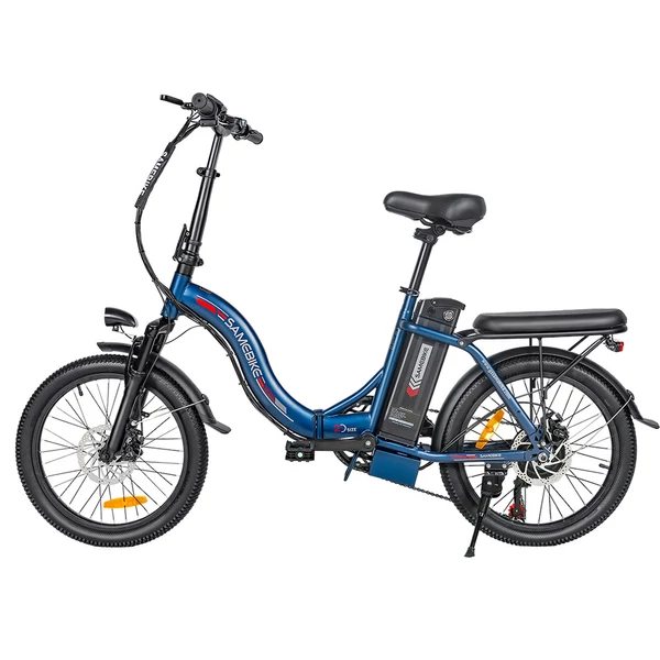 SAMEBIKE CY20 összecsukható elektromos kerékpár, 20” küllős kerék, 350W motor, 36V 12Ah akku, 32 km/h, 80 km hatótáv, dupla rugózás – Sötét kék