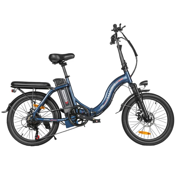 SAMEBIKE CY20 összecsukható elektromos kerékpár, 20” küllős kerék, 350W motor, 36V 12Ah akku, 32 km/h, 80 km hatótáv, dupla rugózás – Sötét kék