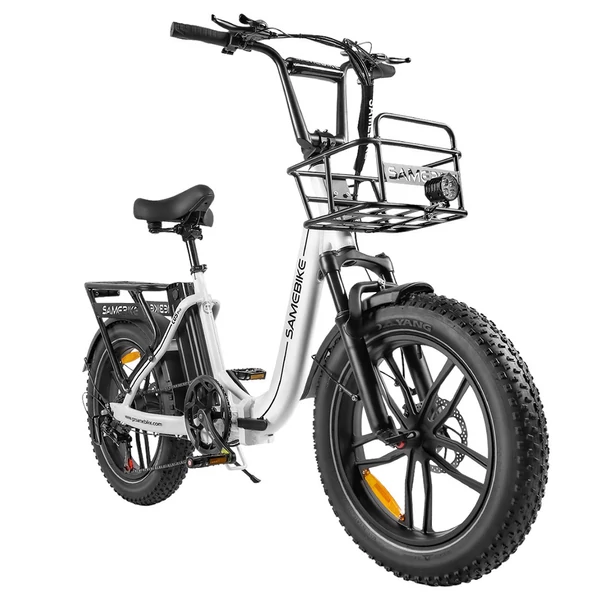 SAMEBIKE C05 Pro elektromos kerékpár, 500W motorral, 36V 13Ah akkumulátorral, 20×4” gumik, 35 km/h, 70 km hatótáv – Fehér