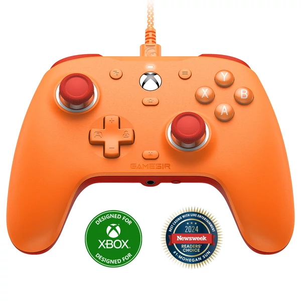 Xbox minősítésű GameSir G7 SE vezetékes kontroller Hall‑effect karokkal – Narancs