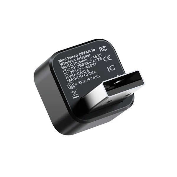 MINIX CA525 vezetékes CarPlay / Android Auto → vezeték nélküli adapter, WiFi 6, Bluetooth 5.4, Plug & Play átalakító