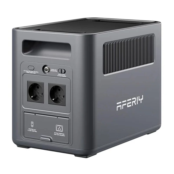 AFERIY Nomad1800 hordozható erőmű – 1024Wh LiFePO4 akkumulátor, 1800W tiszta szinusz, <10 ms UPS, 9 kimenet, 140W USB‑C PD, gyors dupla töltés