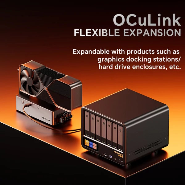 AOOSTAR WTR MAX 11 fiókos NAS Mini PC barebone, R7 Pro 8845HS, 10G/2.5G LAN, USB4, EU csatlakozó