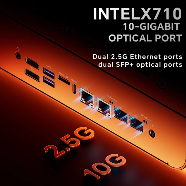 AOOSTAR WTR MAX 11 fiókos NAS Mini PC barebone, R7 Pro 8845HS, 10G/2.5G LAN, USB4, EU csatlakozó