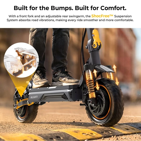 Ausom K20 Pro elektromos roller – 2×1000W motor, 48V 18Ah akku, 60 km/h, 90 km hatótáv, 10" kerék, első‑hátsó tárcsafék, NFC nyitás