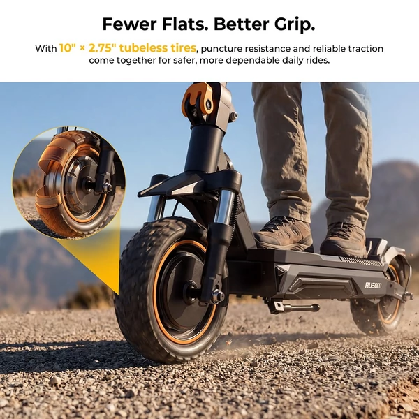 Ausom K20 Pro elektromos roller – 2×1000W motor, 48V 18Ah akku, 60 km/h, 90 km hatótáv, 10" kerék, első‑hátsó tárcsafék, NFC nyitás