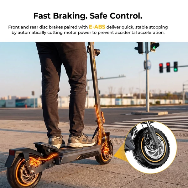 Ausom K20 Pro elektromos roller – 2×1000W motor, 48V 18Ah akku, 60 km/h, 90 km hatótáv, 10" kerék, első‑hátsó tárcsafék, NFC nyitás