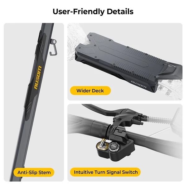 Ausom K20 Pro elektromos roller – 2×1000W motor, 48V 18Ah akku, 60 km/h, 90 km hatótáv, 10" kerék, első‑hátsó tárcsafék, NFC nyitás