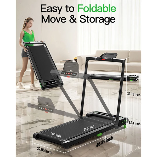 Akluer 480L‑B döntött gyaloglópad 2.5HP motorral, összecsukható karral, LED kijelzővel, távirányítóval, 150 kg teherbírással