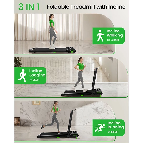 Akluer 480L‑B döntött gyaloglópad 2.5HP motorral, összecsukható karral, LED kijelzővel, távirányítóval, 150 kg teherbírással