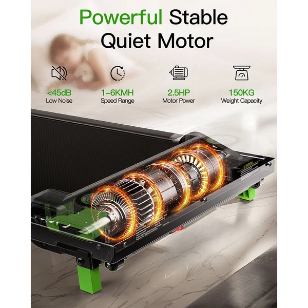 Akluer 480L‑A gyaloglópad emelkedéssel, 2.5HP csendes motorral, távirányítóval, LED kijelzővel, 150 kg teherbírással