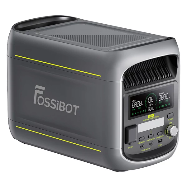 FOSSiBOT F1800 hordozható erőmű – 1024Wh LiFePO4, 1800W AC, villámgyors AC/napenergia‑töltés, többportos kimenet, appvezérlés, csendes UPS