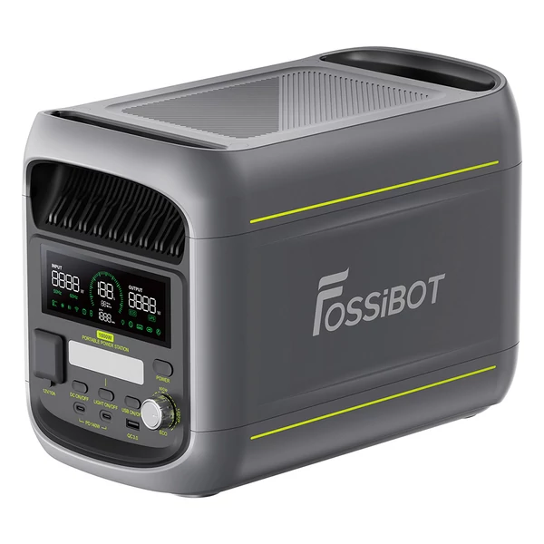 FOSSiBOT F1800 hordozható erőmű – 1024Wh LiFePO4, 1800W AC, villámgyors AC/napenergia‑töltés, többportos kimenet, appvezérlés, csendes UPS
