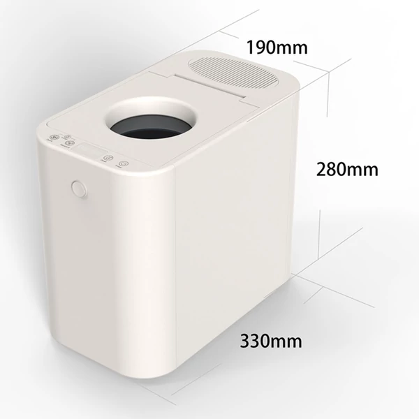 BEECO HQD‑260C elektromos konyhai komposztáló, 2.5L, 470W, szagmentes, automata tisztítás, 6 üzemmód, kompakt ablakos dizájn – Lotte fehér