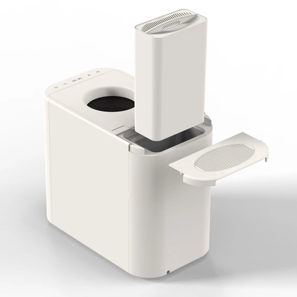 BEECO HQD‑260C elektromos konyhai komposztáló, 2.5L, 470W, szagmentes, automata tisztítás, 6 üzemmód, kompakt ablakos dizájn – Lotte fehér