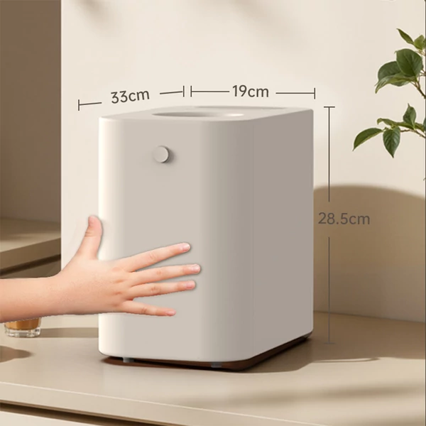 BEECO HQD‑260C elektromos konyhai komposztáló, 2.5L, 470W, szagmentes, automata tisztítás, 6 üzemmód, kompakt ablakos dizájn – Lotte fehér