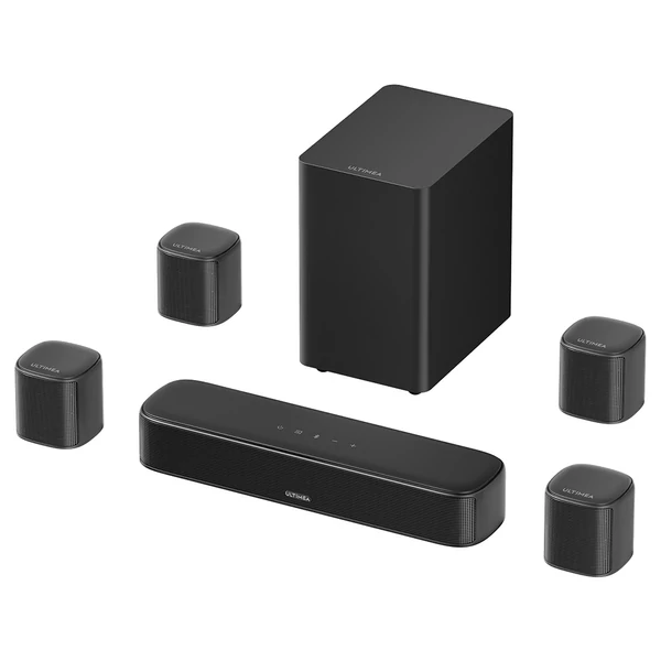 Ultimea Aura S4T 7.1 hangrendszer mélynyomóval, 4 surround hangfallal, 360° virtuális térhangzás, HDMI eARC, Bluetooth 6.0