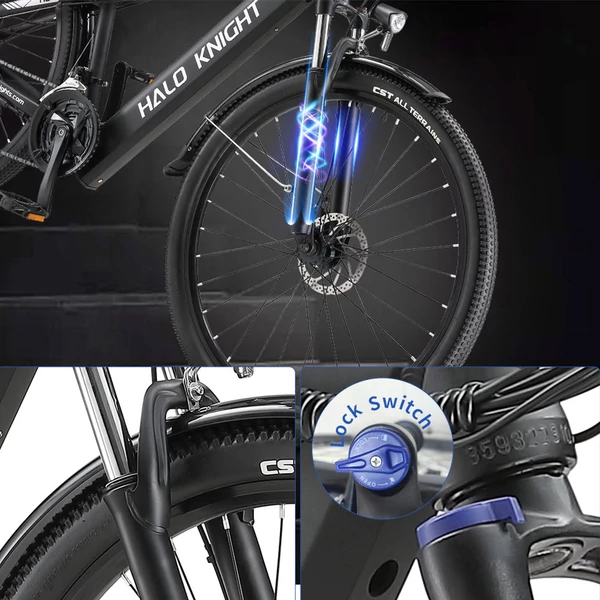 Halo Knight H02 elektromos kerékpár: 750W motor, 48V 16Ah akku, 29" kerekek, 50km/h sebesség, Shimano 21 sebesség, mechanikus tárcsafék - fekete