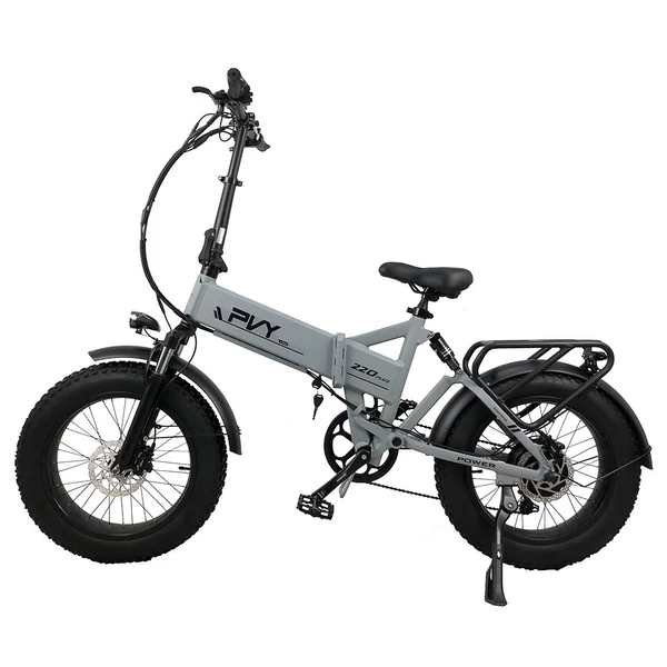 PVY Z20 Plus összecsukható elektromos kerékpár 1000W, 20×4.0 fat gumi, 48V 16.5Ah, 80–120 km hatótáv, Shimano 7 sebesség, hidraulikus fék – Szürke