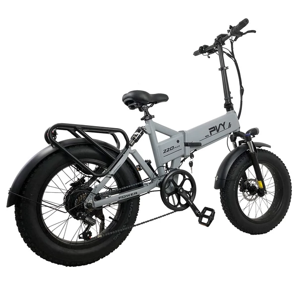 PVY Z20 Plus összecsukható elektromos kerékpár 1000W, 20×4.0 fat gumi, 48V 16.5Ah, 80–120 km hatótáv, Shimano 7 sebesség, hidraulikus fék – Szürke
