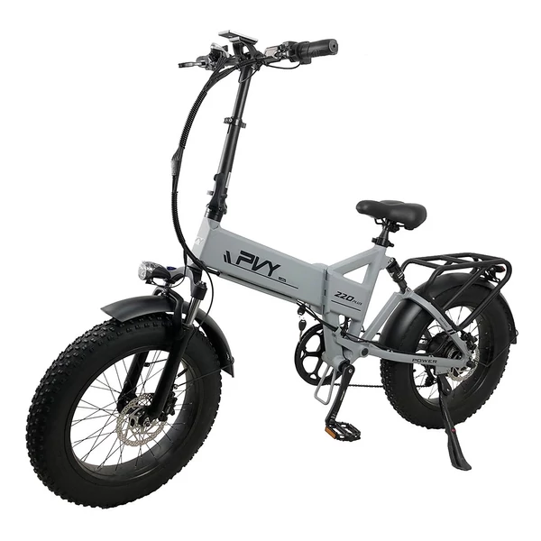 PVY Z20 Plus összecsukható elektromos kerékpár 1000W, 20×4.0 fat gumi, 48V 16.5Ah, 80–120 km hatótáv, Shimano 7 sebesség, hidraulikus fék – Szürke