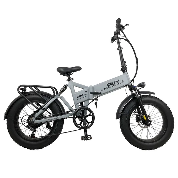 PVY Z20 Plus összecsukható elektromos kerékpár 1000W, 20×4.0 fat gumi, 48V 16.5Ah, 80–120 km hatótáv, Shimano 7 sebesség, hidraulikus fék – Szürke