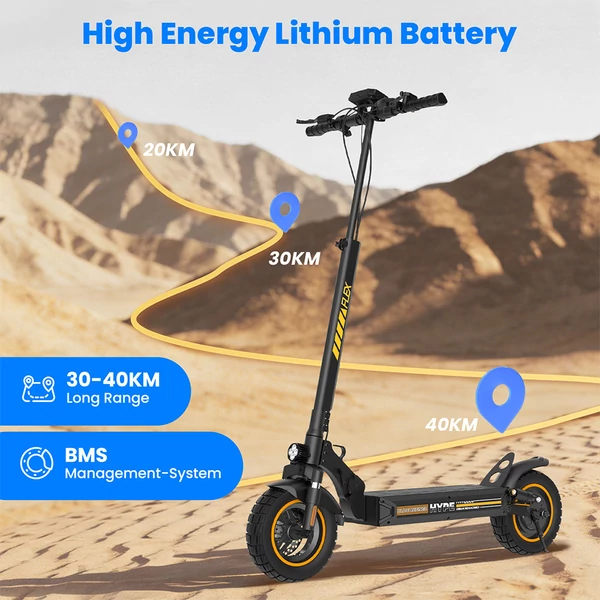 W9air elektromos roller, 500W motorral, 48V10Ah akkuval, 25 km/h, 40 km hatótáv, 10” terepgumi, első–hátsó rugózás, 150 kg teherbírás