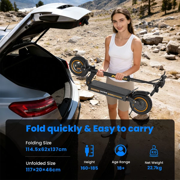 W9air elektromos roller, 500W motorral, 48V10Ah akkuval, 25 km/h, 40 km hatótáv, 10” terepgumi, első–hátsó rugózás, 150 kg teherbírás