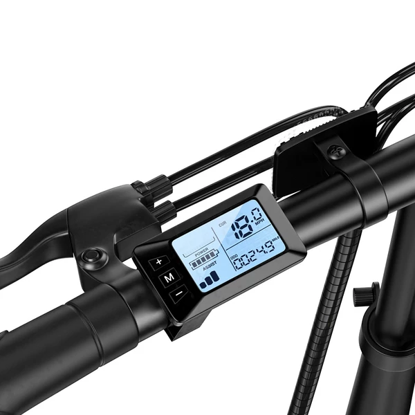 U4 összecsukható elektromos kerékpár, 500W motor, 36V 10.4Ah akku, 90 km hatótáv, 30 km/h, 16” kerék, első rugózás, dupla tárcsafék, LCD kijelző