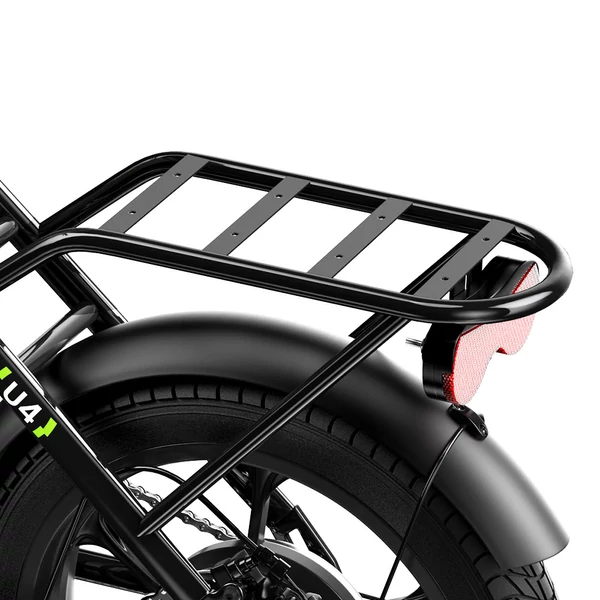 U4 összecsukható elektromos kerékpár, 500W motor, 36V 10.4Ah akku, 90 km hatótáv, 30 km/h, 16” kerék, első rugózás, dupla tárcsafék, LCD kijelző