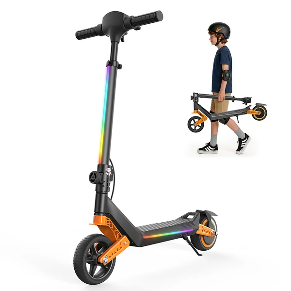 iScooter K6 gyerek elektromos roller, 150W motorral, 16 km/h, 9 km hatótáv, állítható, összecsukható, LED-del és Bluetooth-szal