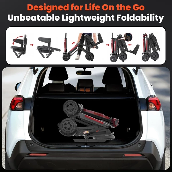 iScooter X11 elektromos moped, 250W motorral, 24V 15.6Ah akkuval, 7 km/h, 35 km hatótáv, stabil 4 kerekű kialakítás, LED kijelző, 120 kg teherbírás