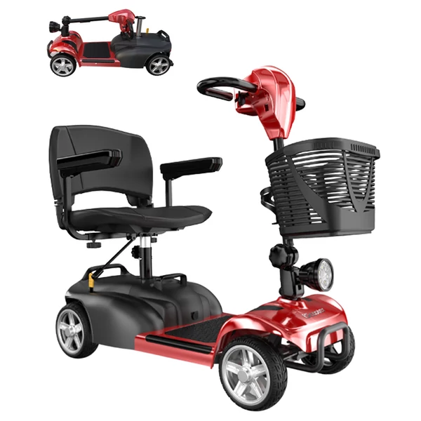 iScooter X02 elektromos négykerekű moped, 300W motorral, 24V 12Ah akkuval, 8 km/h sebességgel és 25 km hatótávval