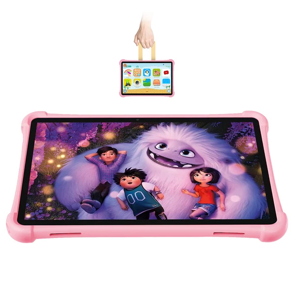 ALLDOCUBE iPlay 70 SE gyermek tablet, 10.1'' IPS, 3GB+64GB, Android 15, WiFi 6, LTE, 5500mAh - Kék, pink tokban