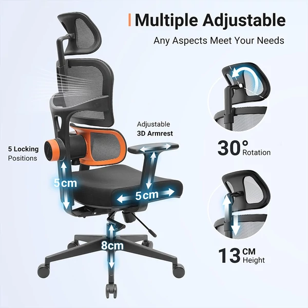 NEWTRAL NT001 ergonomikus szék levehető munkafelülettel - Fekete