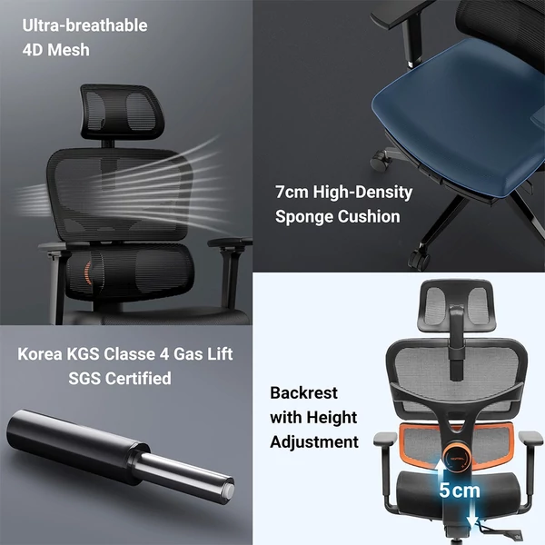 NEWTRAL NT001 ergonomikus szék levehető munkafelülettel - Fekete