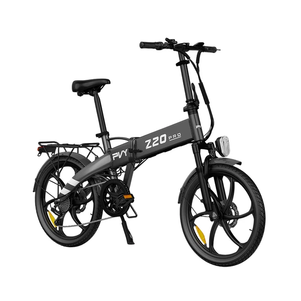 PVY Z20 Pro összecsukható elektromos kerékpár, 250W, 36V 14Ah kivehető akkumulátor, 20×2.3” gumi, akár 100 km hatótáv, Shimano 6 sebesség – Szürke
