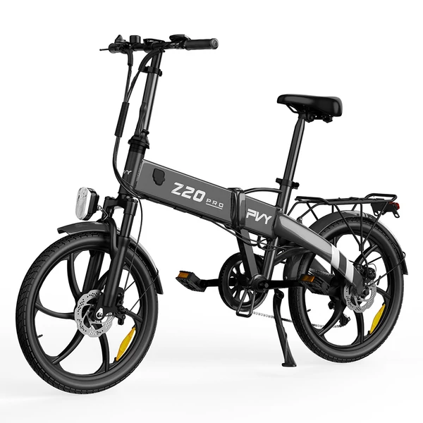 PVY Z20 Pro összecsukható elektromos kerékpár, 250W, 36V 14Ah kivehető akkumulátor, 20×2.3” gumi, akár 100 km hatótáv, Shimano 6 sebesség – Szürke