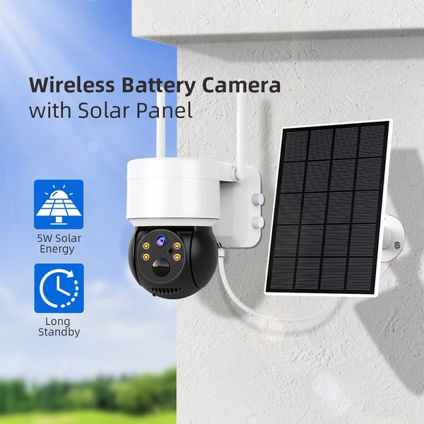 Hiseeu WTD512 1080P WiFi napelemes kamera, 5× zoommal, PIR mozgásérzékeléssel és kétirányú hanggal