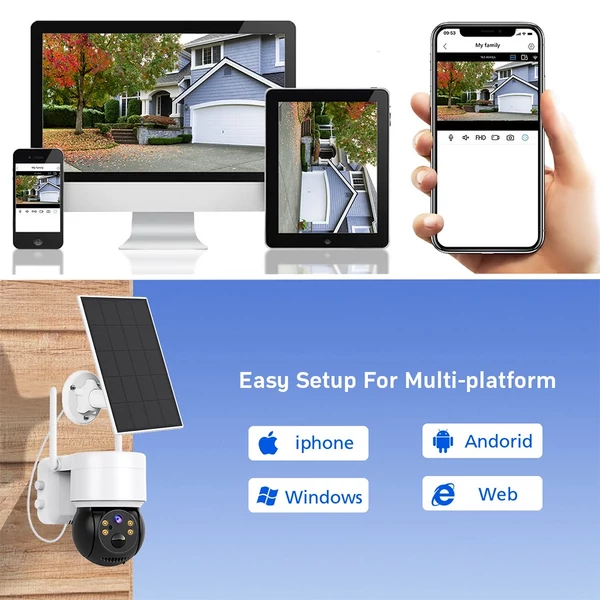 Hiseeu WTD512 1080P WiFi napelemes kamera, 5× zoommal, PIR mozgásérzékeléssel és kétirányú hanggal