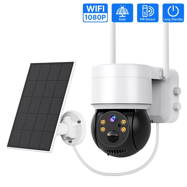 Hiseeu WTD512 1080P WiFi napelemes kamera, 5× zoommal, PIR mozgásérzékeléssel és kétirányú hanggal
