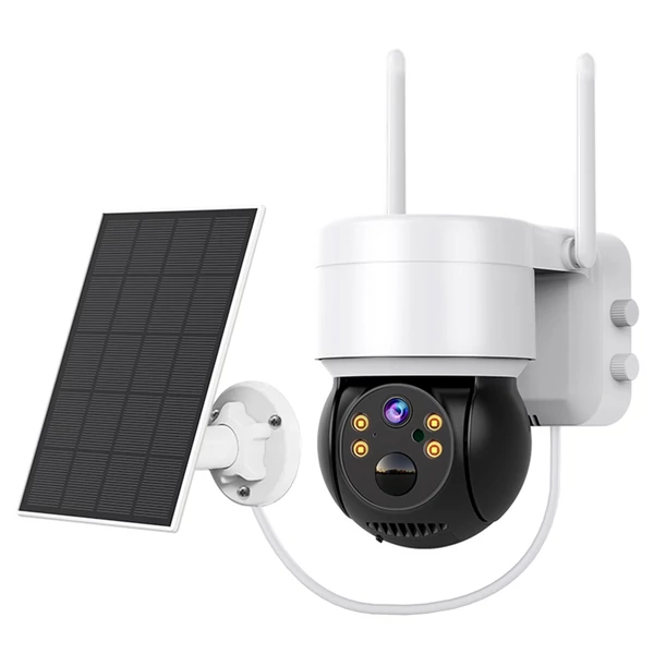 Hiseeu WTD512 1080P WiFi napelemes kamera, 5× zoommal, PIR mozgásérzékeléssel és kétirányú hanggal