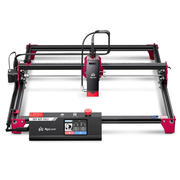 AlgoLaser DIY KIT MK2 10W lézergravírozó, 3.5" érintőkijelzővel, 0.01mm pontossággal, 12 000mm/perc sebességgel, 400×435mm munkaterület