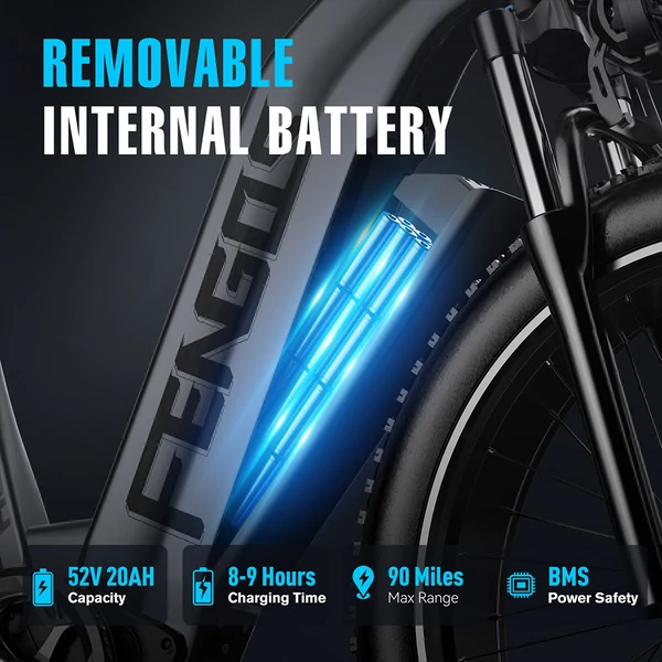 FENGQS H2 Pro elektromos kerékpár, 2×1000W motorral, 52V 20Ah akkumulátorral, 26×4.0 gumik, 50 km/h, 145 km hatótáv, hidraulikus fék – Szürke