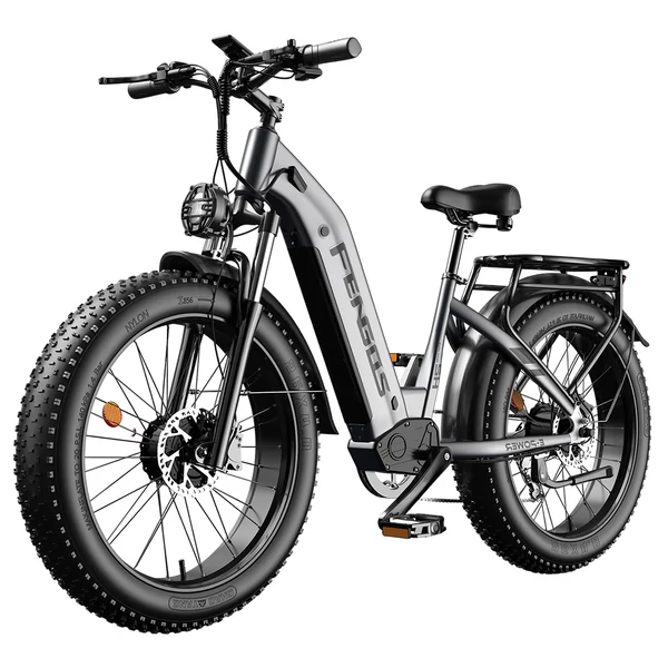 FENGQS H2 Pro elektromos kerékpár, 2×1000W motorral, 52V 20Ah akkumulátorral, 26×4.0 gumik, 50 km/h, 145 km hatótáv, hidraulikus fék – Szürke