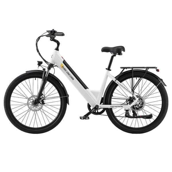PURE UNICORN U2 elektromos kerékpár, 750W motor, 48V 12.8Ah akku, 27.5” kerék, 45 km/h, 60 km hatótáv, tárcsafék, első teleszkóp – Fehér