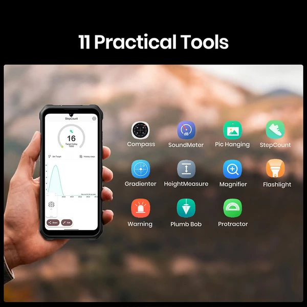 FOSSiBOT F110L strapabíró 4G okostelefon, 12GB+128GB, 6.745'' HD+ kijelző, 128 dB hangszóró, 10000 mAh, 20W gyorstöltés, 50 MP kamera, IP68/IP69K - Narancs