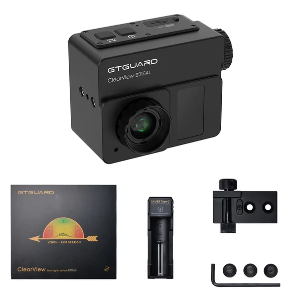 GTGUARD B215AL hőkamera monokulár, VOx érzékelő, lézeres távmérő, nagy felbontású kijelző, digitális zoom, Wi‑Fi, 32 GB tárhely, IP65