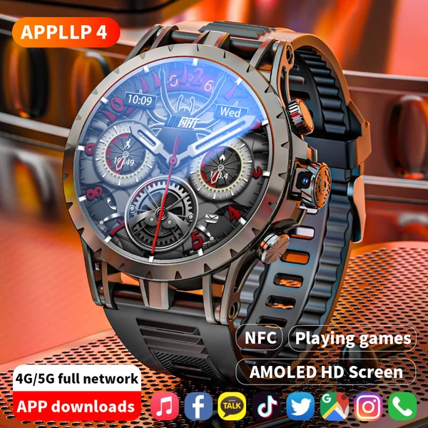 LOKMAT APPLLP 4 okosóra – 1.508'' AMOLED kijelző, 4G/5G SIM, pulzus- és véroxigén‑mérés, NFC, GPS